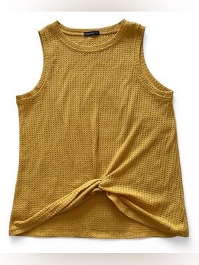 MIHOLL Mustard Yellow Textured Knot Tank